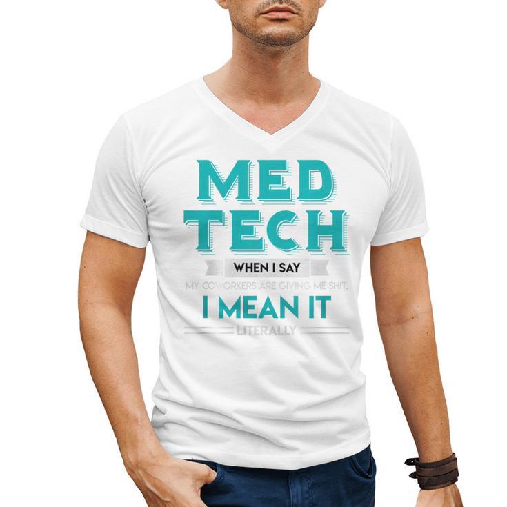 Med Tech Medical Technician Gag Lab Graduation Premium Men's V-Neck T-Shirt