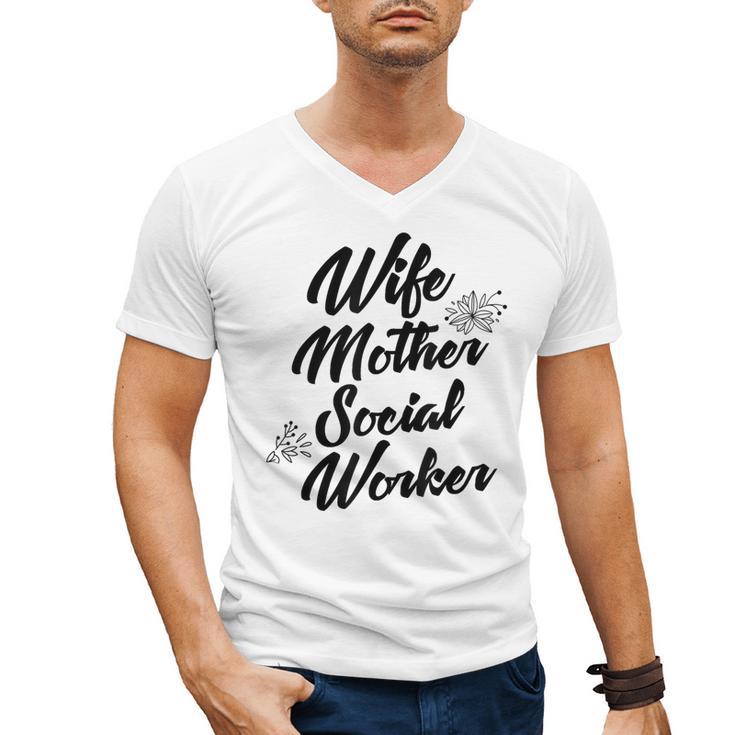 MSW Mom Graduation T-Shirt Social Worker Wife Mother Men's V-Neck T-Shirt