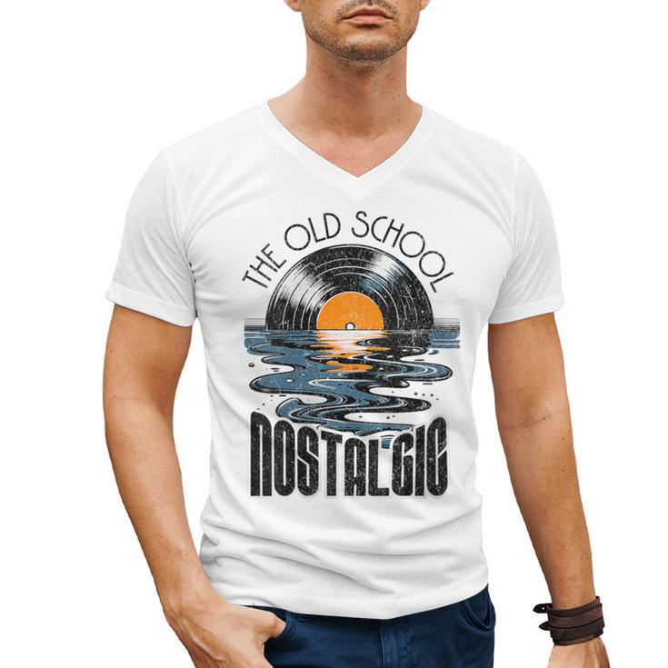 Music Old School Nostalgia Record Men's V-Neck T-Shirt