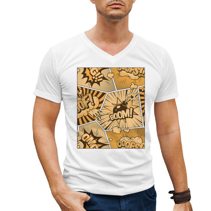 Orange Comic Book Orange Color Graphic Premium Tri-Blend Men's V-Neck T-Shirt