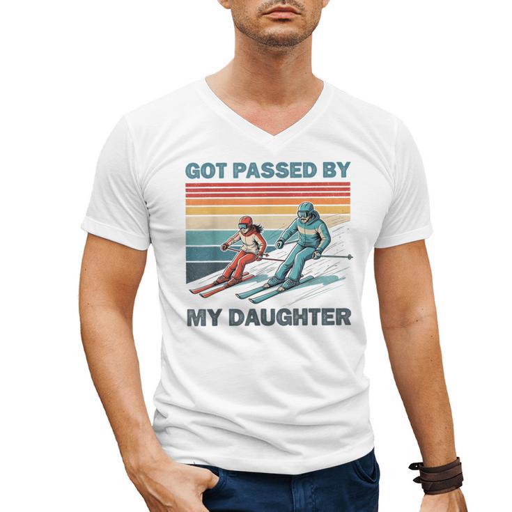 Got Passed By My Daughter Skiing Dad Men's V-Neck T-Shirt
