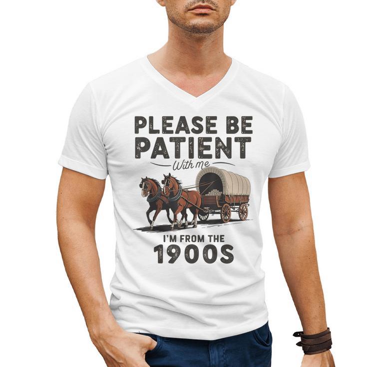 Be Patient With Me I'm From The 1900s Horse-Drawn Wagon Men's V-Neck T-Shirt