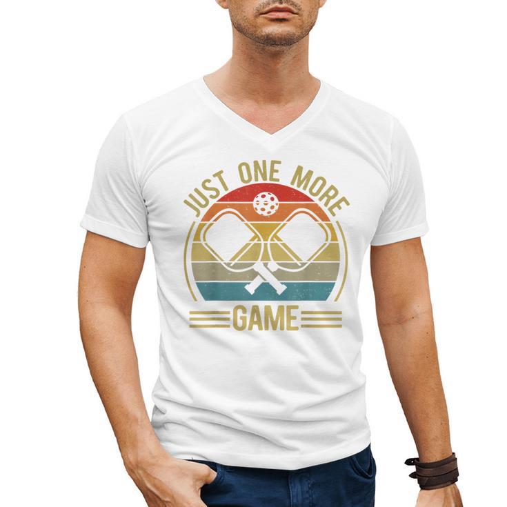 Pickleball-Shirt Just One More Game Dad Mom Women Men Men's V-Neck T-Shirt