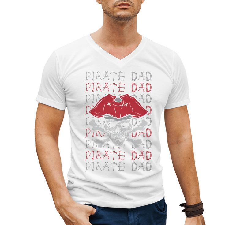 Pirate Dad Skull And Crossbones Tampa Gasparilla Captain Men's V-Neck T-Shirt