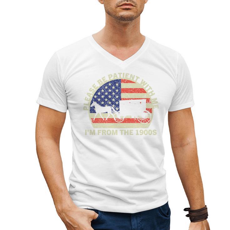 Please Be Patient With Me I'm From The 1900s Dad Vintage Premium Men's V-Neck T-Shirt