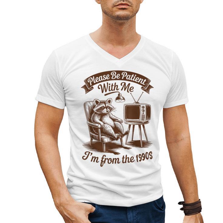 Please Be Patient With Me I'm From The 1900s Raccoon Vintage Men's V-Neck T-Shirt