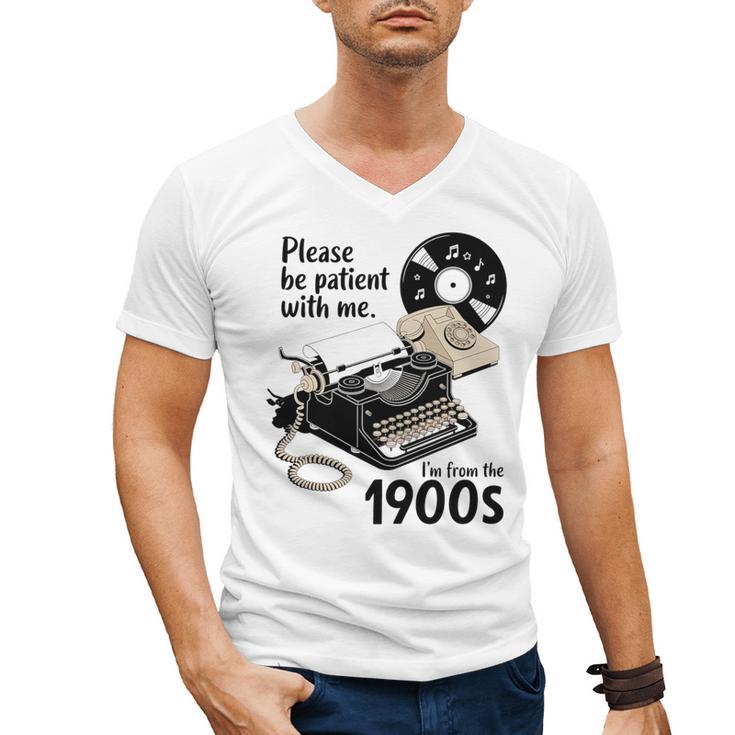 Please Be Patient I'm From The 1900s Sarcastic Joke Premium Tri-Blend Men's V-Neck T-Shirt