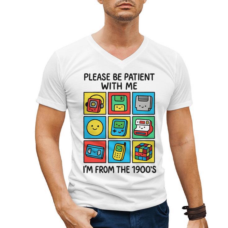 Please Be Patient With Me I'm From The 1900s Vintage 90s Premium Tri-Blend Men's V-Neck T-Shirt