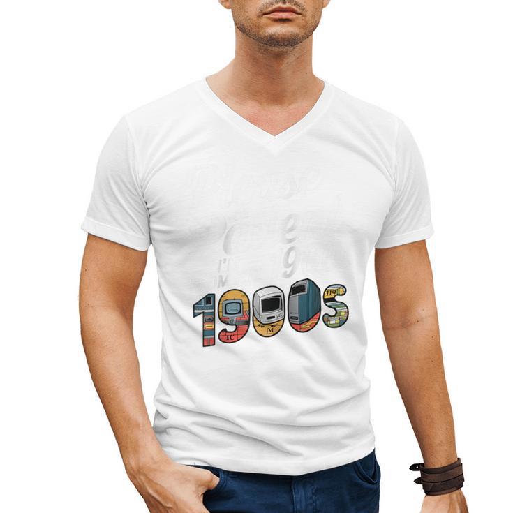 Please Be Patient I'm From The 1900s Vintage Tech Graphic Raglan Baseball Tee Men's V-Neck T-Shirt