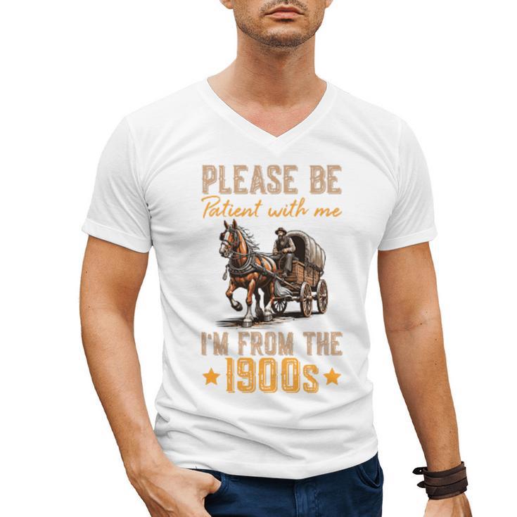 Please Be Patient With Mee I'm From The 1900s Minimalist Premium Men's V-Neck T-Shirt