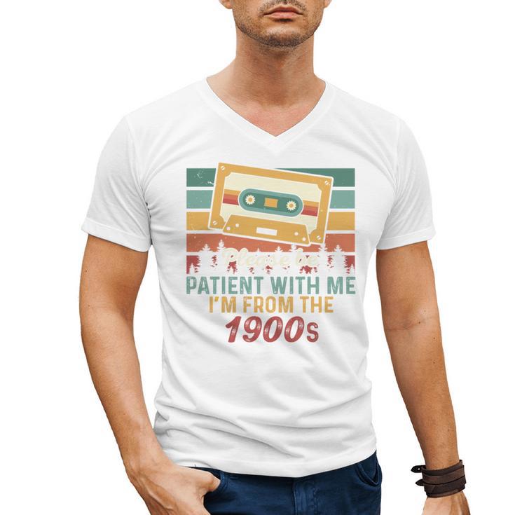 Please Be Patient-With Me I'm From The 1900s Retro Music Men's V-Neck T-Shirt