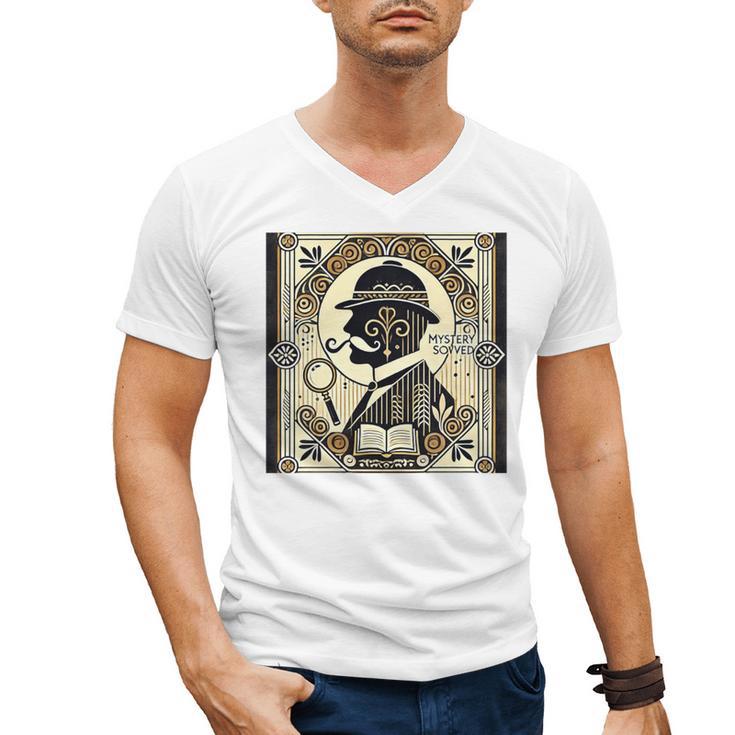 Poirot Mystery Books Vintage Detective Premium Tri-Blend Men's V-Neck T-Shirt