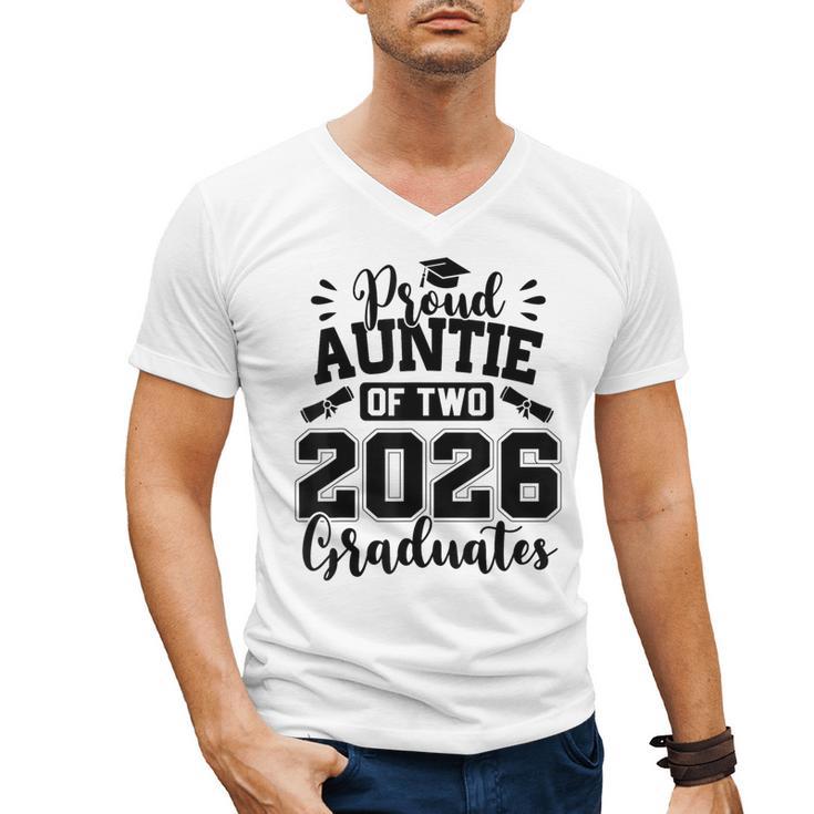Proud Auntie Of Two 2026 Graduates Graduation Men's V-Neck T-Shirt