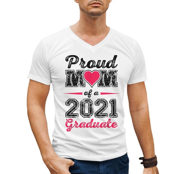 Proud Mom Of A 2021 Graduate Senior Graduation Men's V-Neck T-Shirt