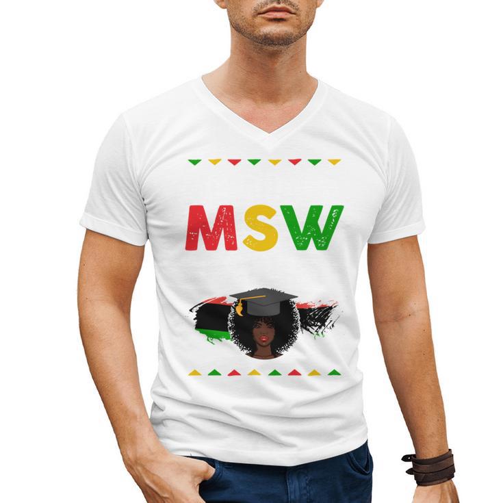Queen MSW Social Work Grads Masters Graduation Men's V-Neck T-Shirt