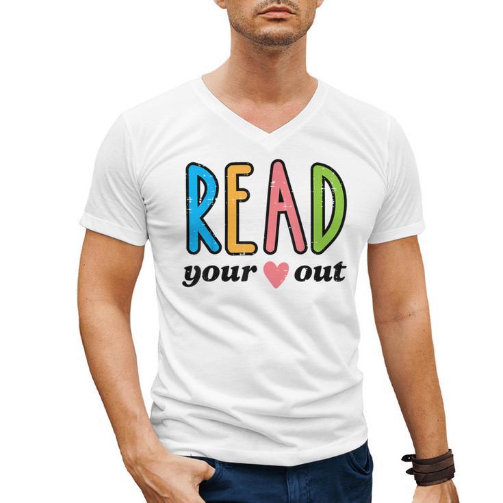 Read Your Heart Read Reading Librarian Book Across America Men's V-Neck T-Shirt