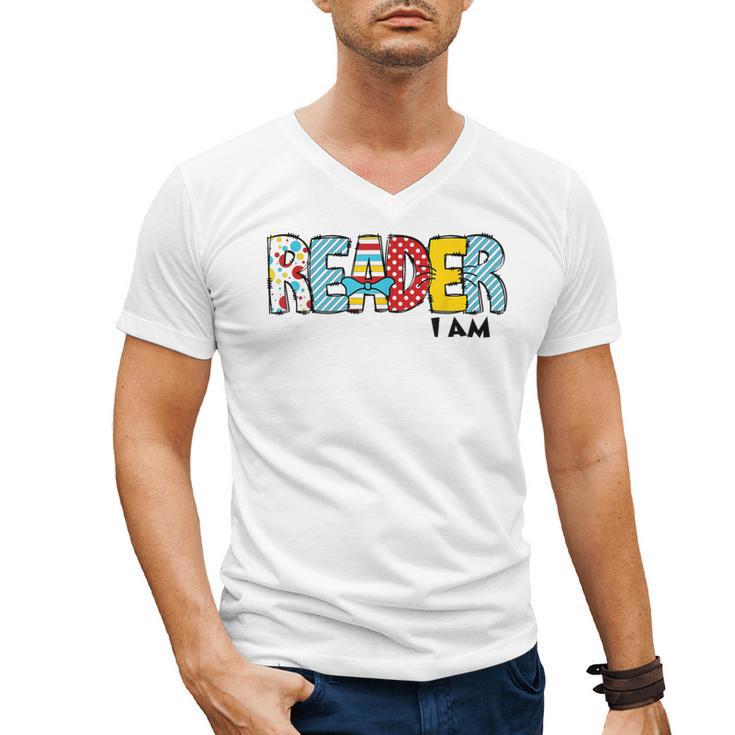 Reader I Am Bookworm Librarian I Heart Read Book Lover Men's V-Neck T-Shirt