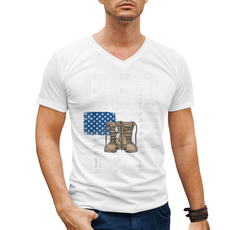 RED Friday For My Dad Military Veteran Deployed Men's V-Neck T-Shirt