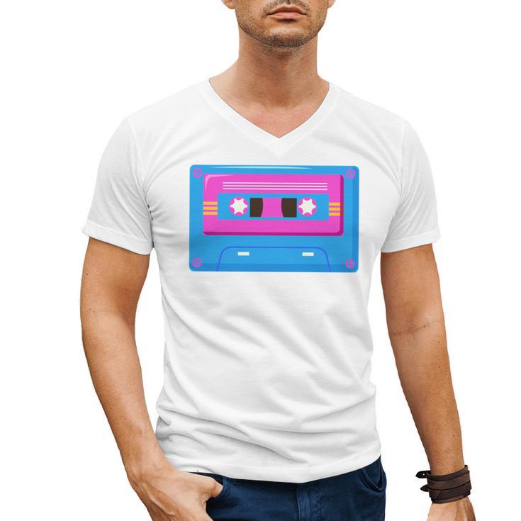 Retro Cassette Tape Tee 90s Nostalgia Aesthetic Men's V-Neck T-Shirt
