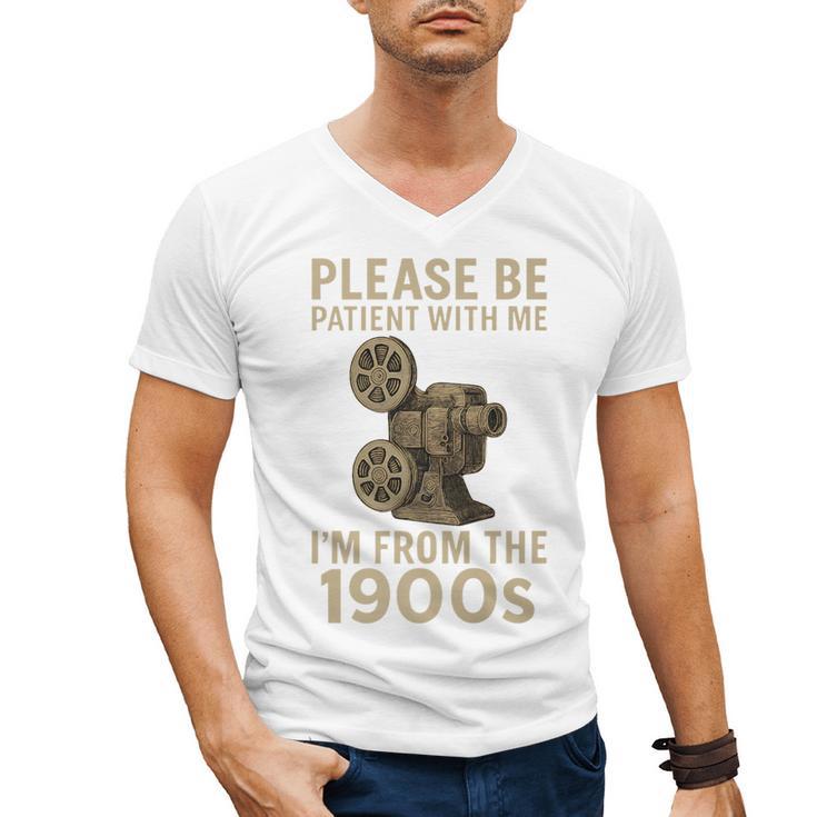 Retro Please Be Patient With Me I'm From The 1900s Projector Premium Men's V-Neck T-Shirt