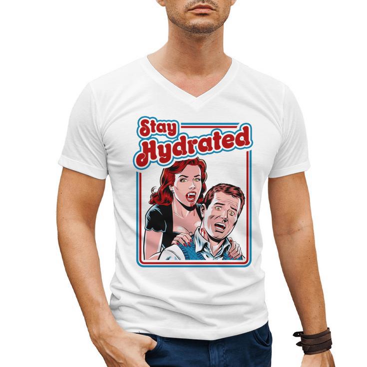 Retro Vampire Book Cover Style Stay Hydrated Halloween Men's V-Neck T-Shirt