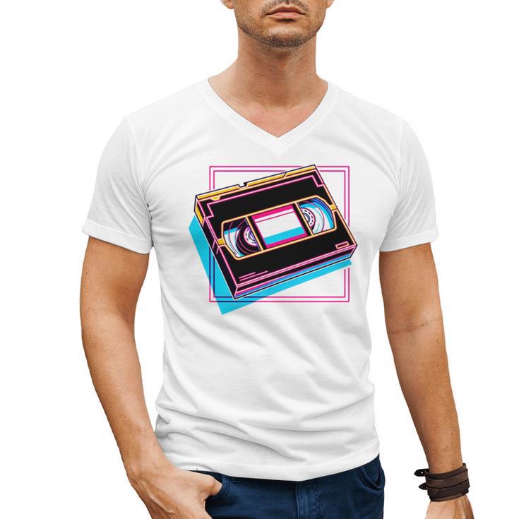 Retro VHS Vaporwave Video Cassette Nostalgia Geek Chic Men's V-Neck T-Shirt