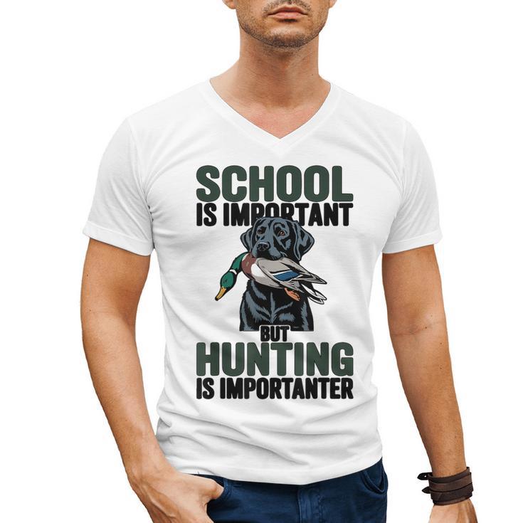 School Important But Hunting Is Importanter Dad Men's V-Neck T-Shirt