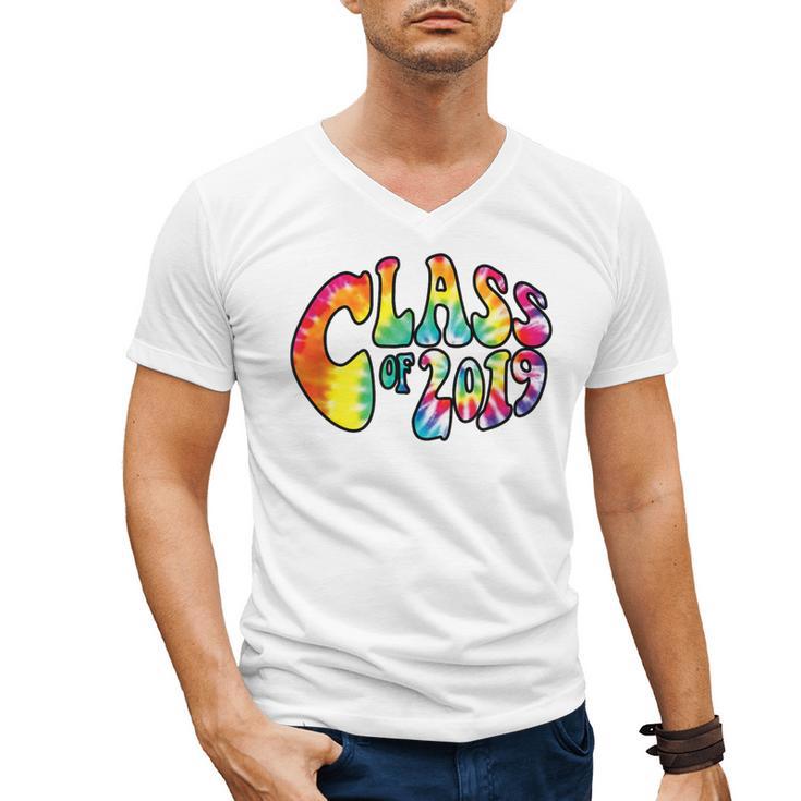 Senior Class Of 2019 Boho Tie Dye Graduation Men's V-Neck T-Shirt