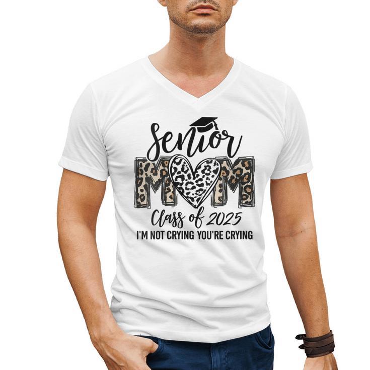 Senior Mom Class Of 2025 Senior Mama 2025 Leopard Graduation Men's V-Neck T-Shirt