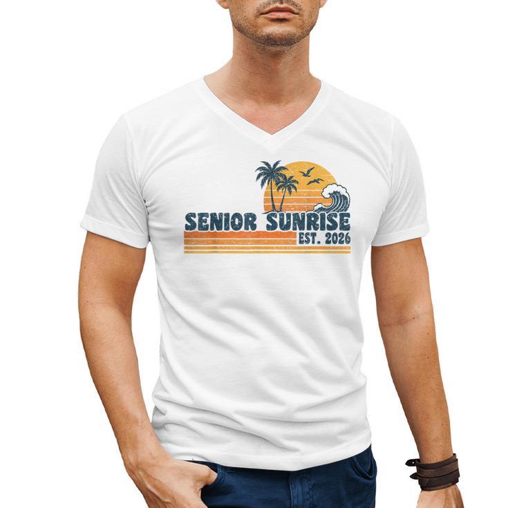 Senior Sunrise 2026 Graduation Cool Retro High School Men's V-Neck T-Shirt