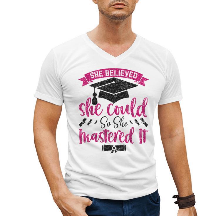 She Believed She Could So She Mastered It Graduation Men's V-Neck T-Shirt