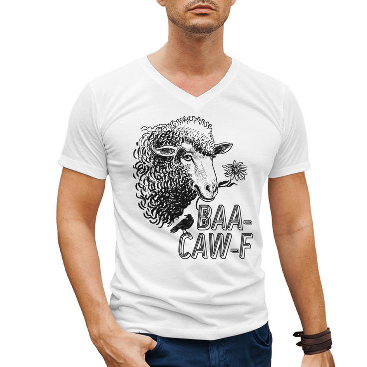 Sheep Baa Crow Caw Back Off Pun Tee For Introverts & Teens Men's V-Neck T-Shirt