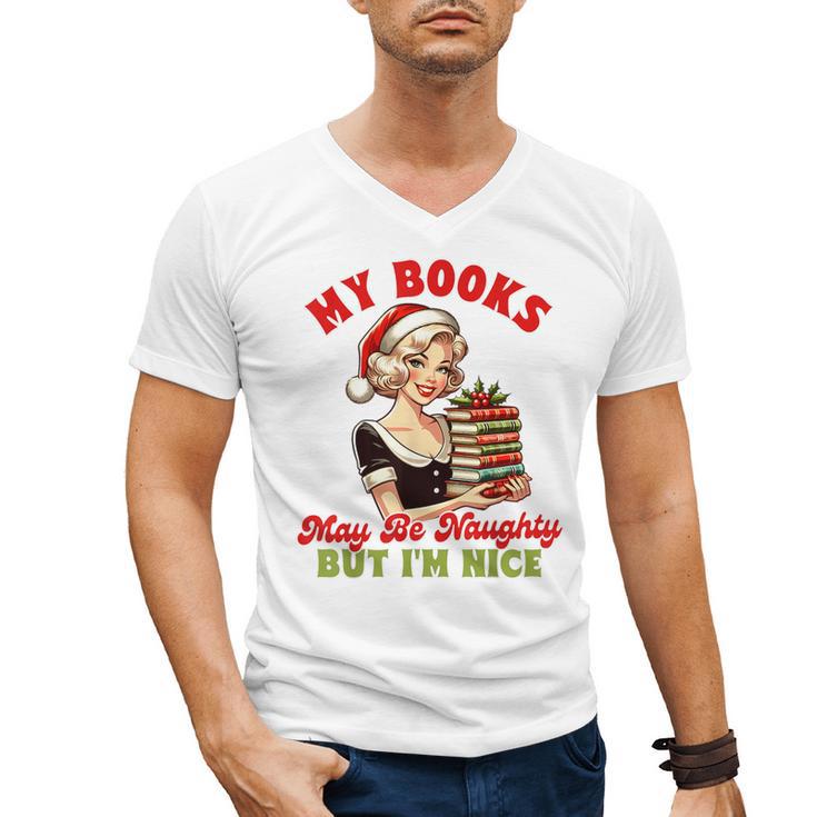 Smut Reader Christmas My Books May Be Naughty But I'm Nice Men's V-Neck T-Shirt