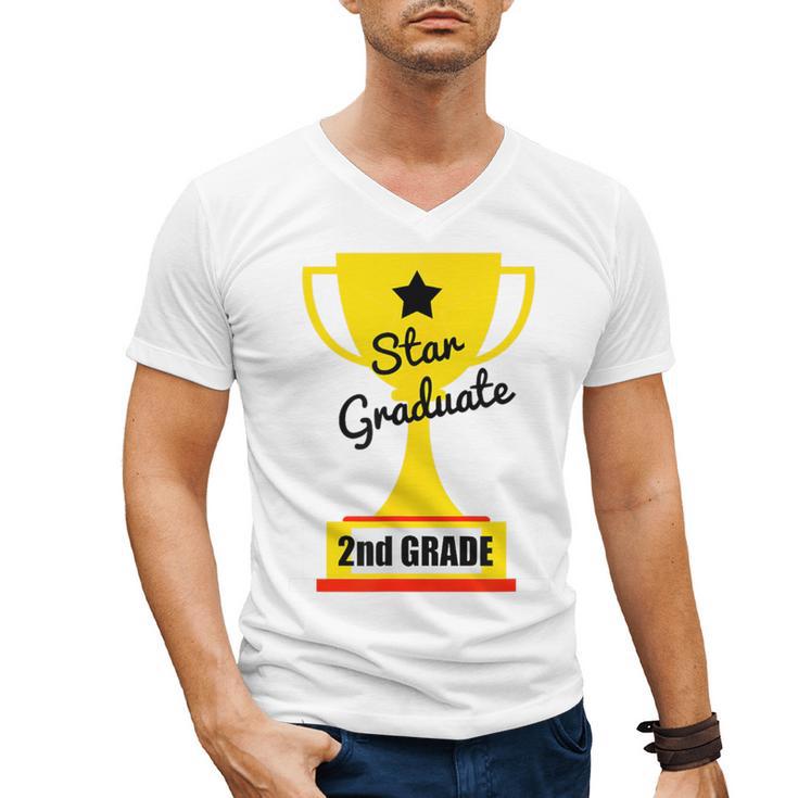 Star Graduate Second Grade Graduation Trophy Cup Men's V-Neck T-Shirt