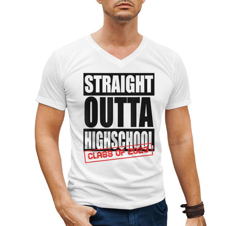 Straight Outta High School Class Of 2023 Graduation Men's V-Neck T-Shirt