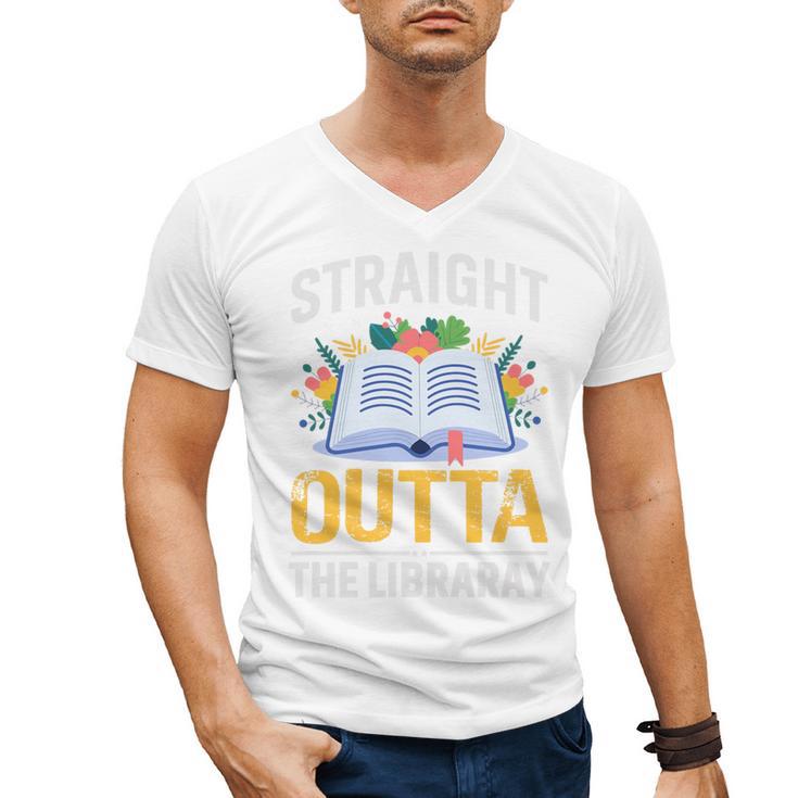 Straight Outta The Library Book Lover Men Women Premium Tri-Blend Men's V-Neck T-Shirt
