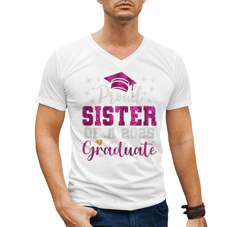 Super Proud Sister Of 2025 Graduate Senior Graduation Family Premium Tri-Blend Men's V-Neck T-Shirt