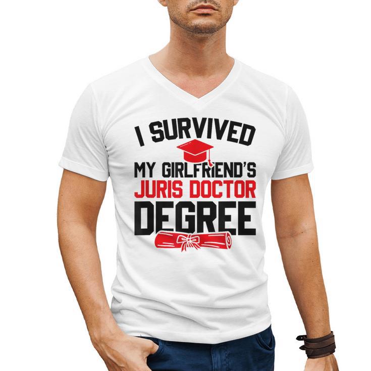 I Survived My Girlfriend's Juris Doctor Degree Graduation Men's V-Neck T-Shirt