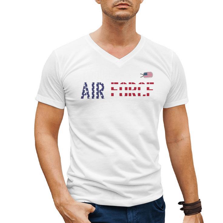 US Flag Proud Air Force Dad Men's V-Neck T-Shirt