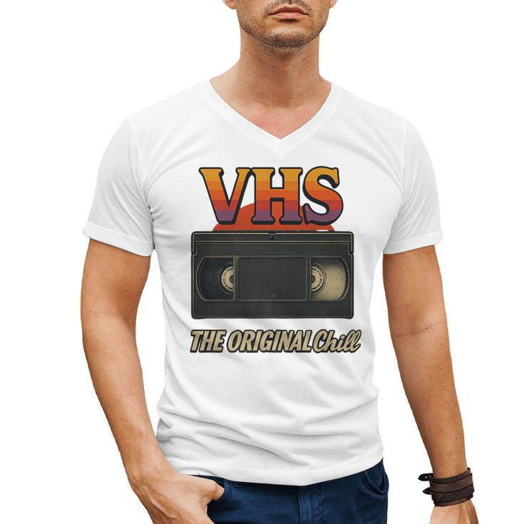VHS Tape Nostalgia Old School Technology Humor Premium Men's V-Neck T-Shirt