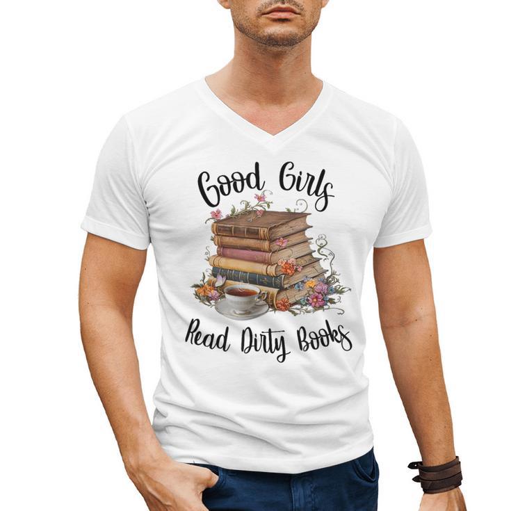 Vintage Fantasy Romance Lover Good Girls Read Dirty Books Men's V-Neck T-Shirt