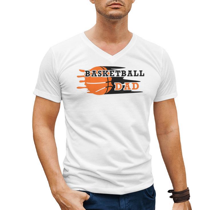 Vintage Proud Basketball Dad Fathers Day Basketball Player Men's V-Neck T-Shirt