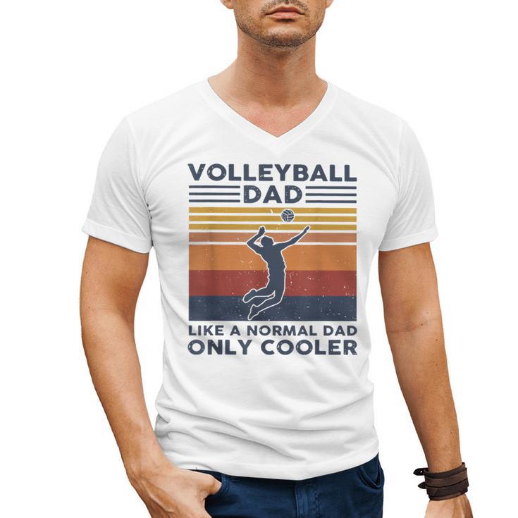 Volleyball Dad Like A Normal Dad Only Cooler Vintage Men's V-Neck T-Shirt