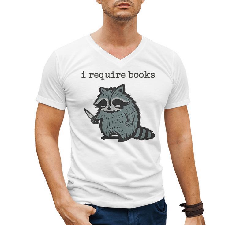 Women's i Require Books Raccoon Men's V-Neck T-Shirt