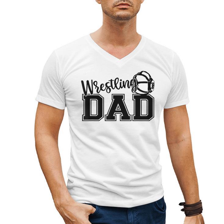 Wrestling Dad Hobby Wrestle Wrestler Martial Arts Father Men's V-Neck T-Shirt