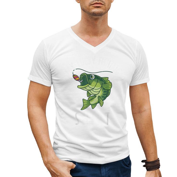 Youth Boy My Lucky Fishing-Shirt Bass Fish Dad Men's V-Neck T-Shirt