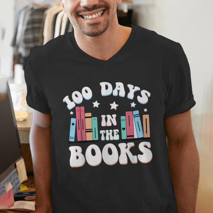 100 Days In The Books School Reading Celebration Men's V-Neck T-Shirt 100 Days In The Books School Reading Celebration Men's V-Neck T-Shirt