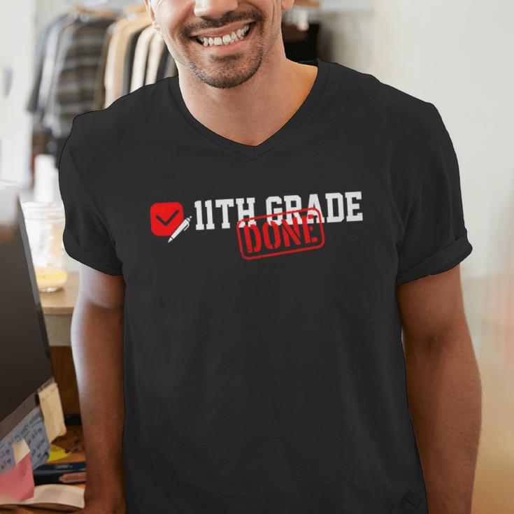 11th Grade Done Last Day Of Schoo 11th Grade Graduation Men's V-Neck T-Shirt