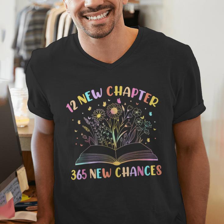 12 New Chapters 365 New Chances New Year Reading Book Tee Men's V-Neck T-Shirt 12 New Chapters 365 New Chances New Year Reading Book Tee Men's V-Neck T-Shirt
