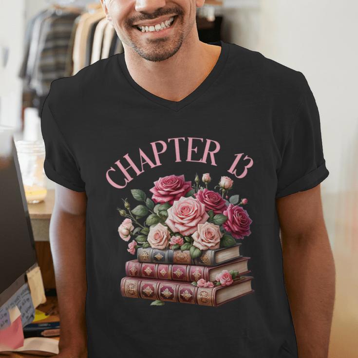 13th Birthday Chapter 13 Birthday Shirt Girls Book Lover Men's V-Neck T-Shirt